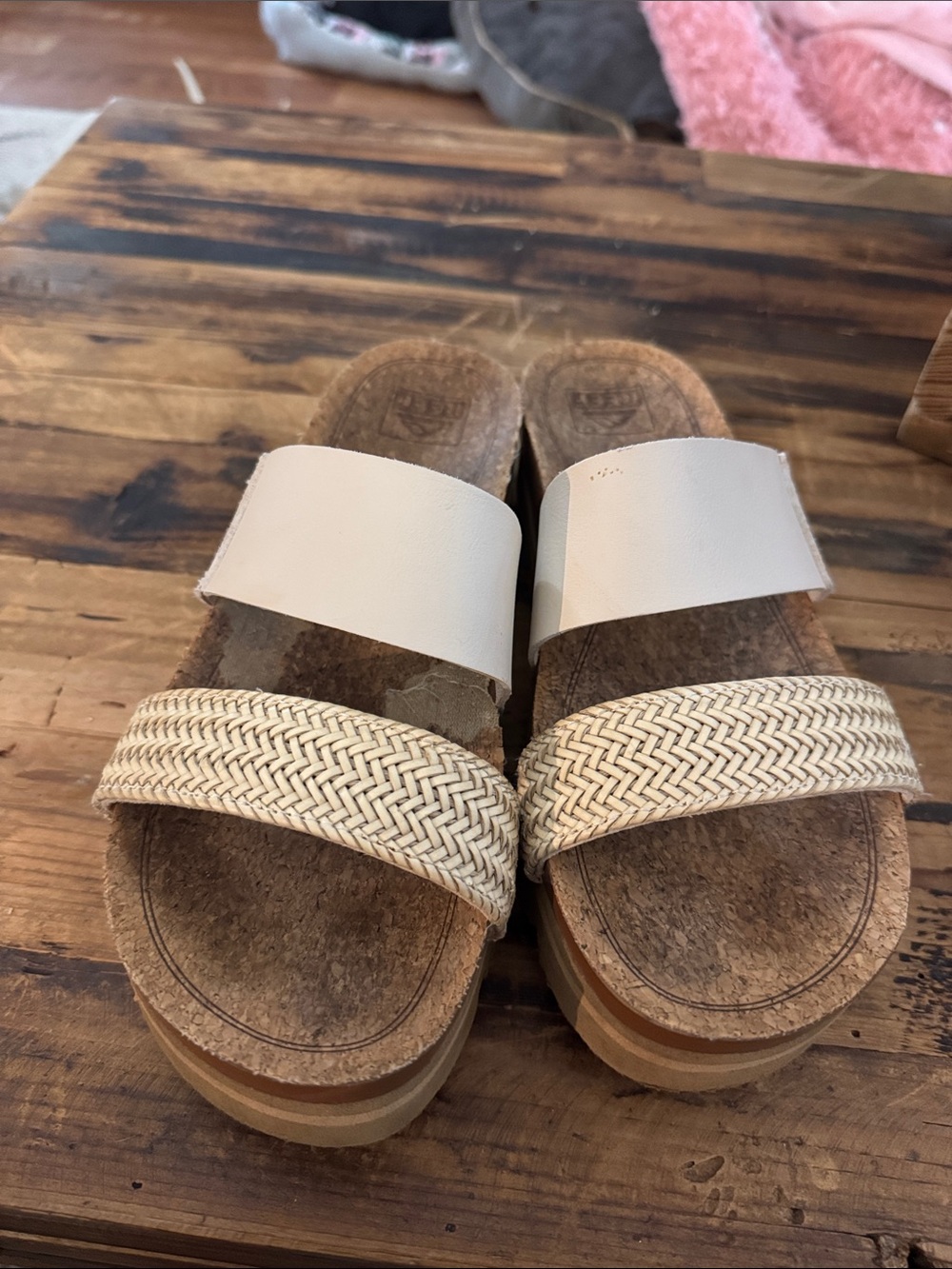 Reef Women's Double-Band Slide Sandals in Cream size 9